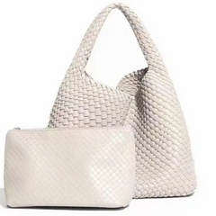 Gini Cream Woven Two In One Bag Set