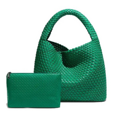 Gini Jade Green Woven Two In One Bag Set