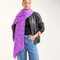Purple/Pink Leopard Heavyweight Scarf