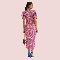 Athena - Pink Floral Midi Dress