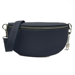 Portia - Navy Italian Leather Sling Bag