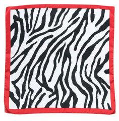 Zebra Print Faux Silk Square Scarf