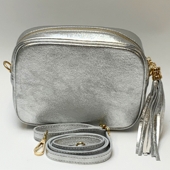 Martina Leather Bag - Metallic Silver