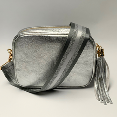 Martina Leather Bag - Metallic Silver