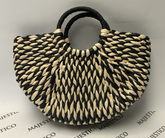 Half Round Woven Straw Bag