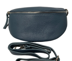 ‘Milano’ Leather Sling Bag - Navy Blue - Made in Italy