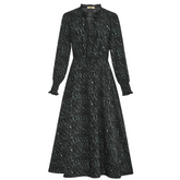 Georgia Green Zebra and Star Print Shirred Midi Dress