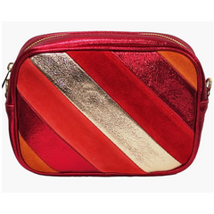 Metallic Leather Bag - Red