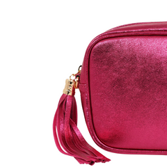 Metallic Leather Bag - Berry