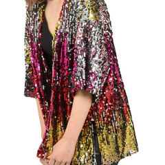 Multi Colour Sequin Kimono Jacket