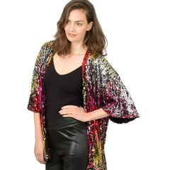 Multi Colour Sequin Kimono Jacket
