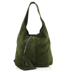 SARA Suede Shoulder Bag - Army Green