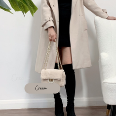 Super Soft Faux Fur Handbag - Cream