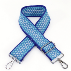 Blue Dots Adjustable Woven Canvas Bag Strap – Interchangeable Crossbody Shoulder Strap