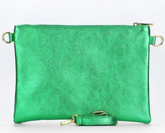 Marci Metallic Green Rainbow Leather Bag