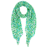 Sketched Love Heart Print Scarf - Green