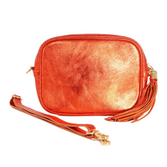 Metallic Leather Bag - Orange