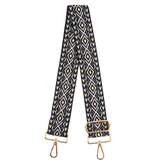 Bag Strap - Black Geometric Metallic