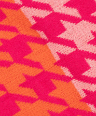 Fuchsia/Orange Houndstooth Heavyweight Scarf
