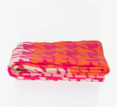 Fuchsia/Orange Houndstooth Heavyweight Scarf