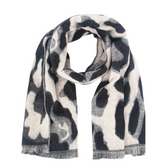 Black/Cream Heavyweight Leopard Scarf