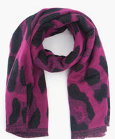 Fuchsia / Black Heavyweight Leopard Scarf