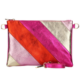 Marci Metallic Pink Rainbow Leather Bag