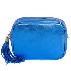 Metallic Leather Bag - Blue