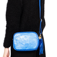 Metallic Leather Bag - Blue
