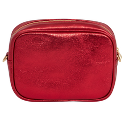 Metallic Leather Bag - Red