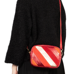 Metallic Leather Bag - Red