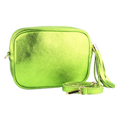 Metallic Leather Bag - Lime
