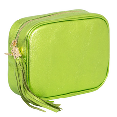 Metallic Leather Bag - Lime