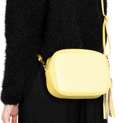 Martina Crossbody Leather Bag - Lemon