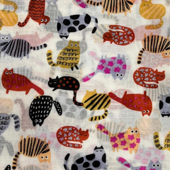 Cartoon Cats Printed Scarf