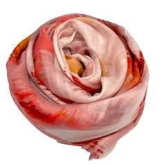 Ikat Print Cotton Viscose Scarf – Lightweight Colourful Wrap
