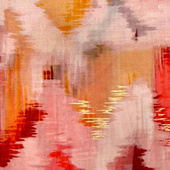 Ikat Print Cotton Viscose Scarf – Lightweight Colourful Wrap