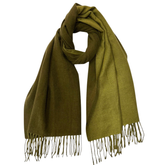 Reversible Two Tone Coloured Plain Cashmere Blend Scarf - Khaki