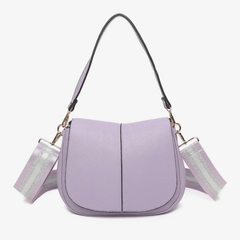 Kimmy Faux Leather Shoulder Bag – Lilac | Multi-Compartment Women’s Crossbody Handbag