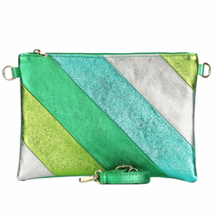 Marci Metallic Green Rainbow Leather Bag