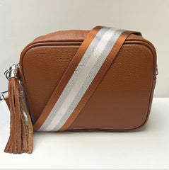 GEMMA Crossbody Leather Bag - Tan - Majestico Gifts