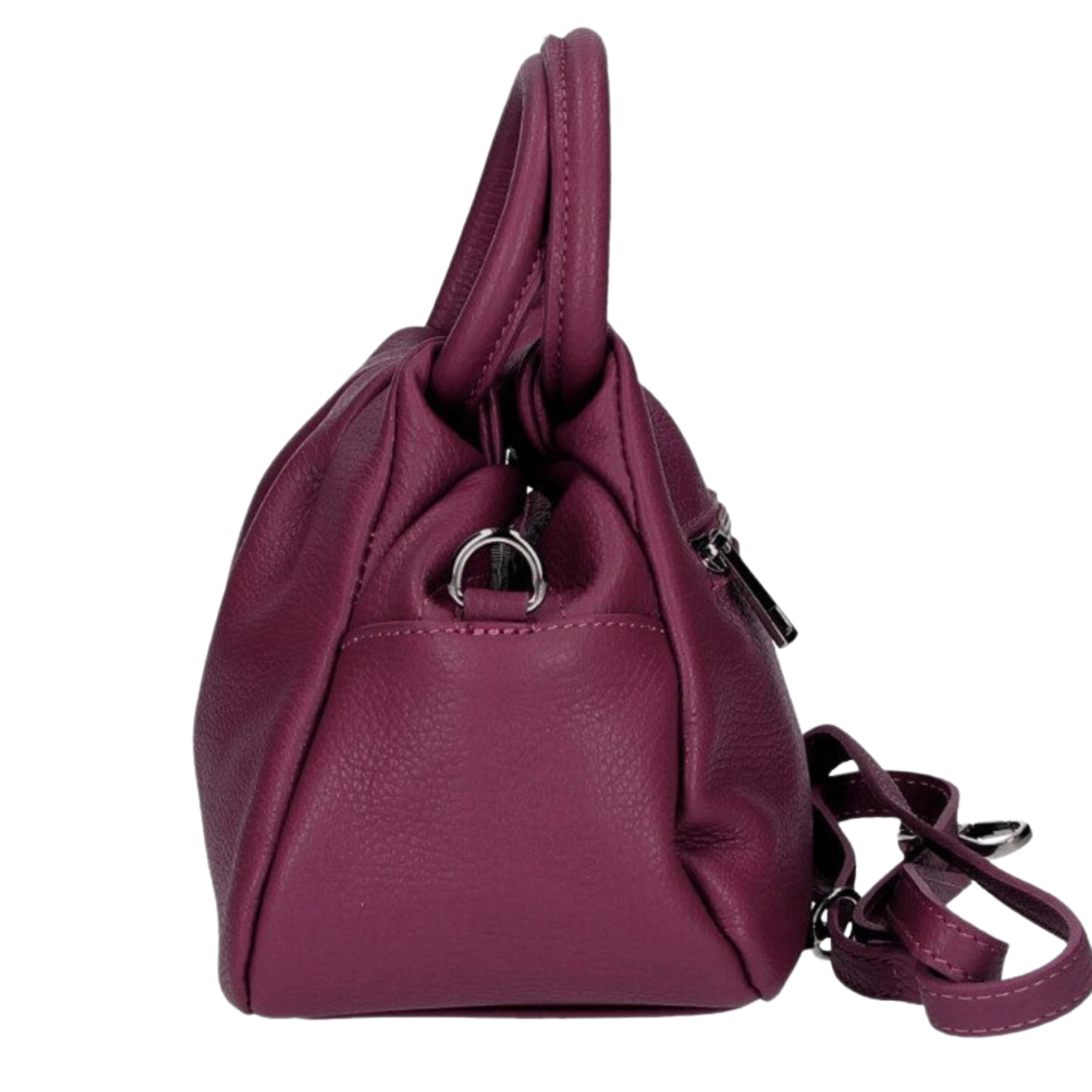 Louisa Genuine Leather Handbag - Wine - Majestico Gifts
