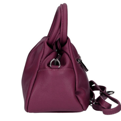 Louisa Genuine Leather Handbag - Wine - Majestico Gifts