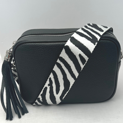 GEMMA Crossbody Leather Bag - Black - Majestico Gifts