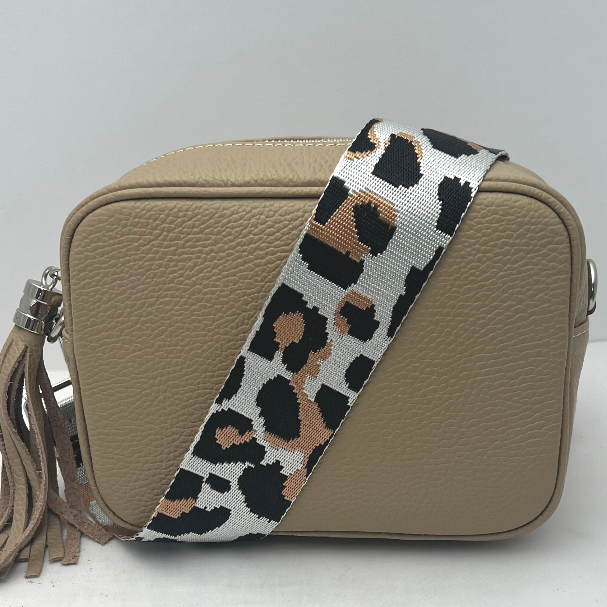 GEMMA Crossbody Leather Bag - Taupe - Majestico Gifts