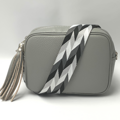GEMMA Crossbody Leather Bag Light Grey