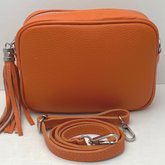 GEMMA Crossbody Leather Bag- Orange - Majestico Gifts