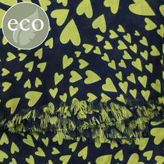 Navy and Yellow Heart Bamboo Scarf