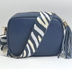 Martina Crossbody Leather Bag - Navy