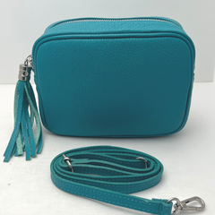 GEMMA Crossbody Leather Bag Turquoise - Majestico Gifts